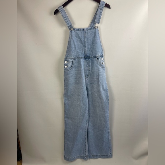 Rollas Old Mate Light Wash Denim Flare Overalls – Size 26 - Picture 4 of 16
